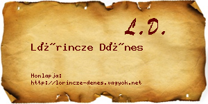 Lőrincze Dénes névjegykártya